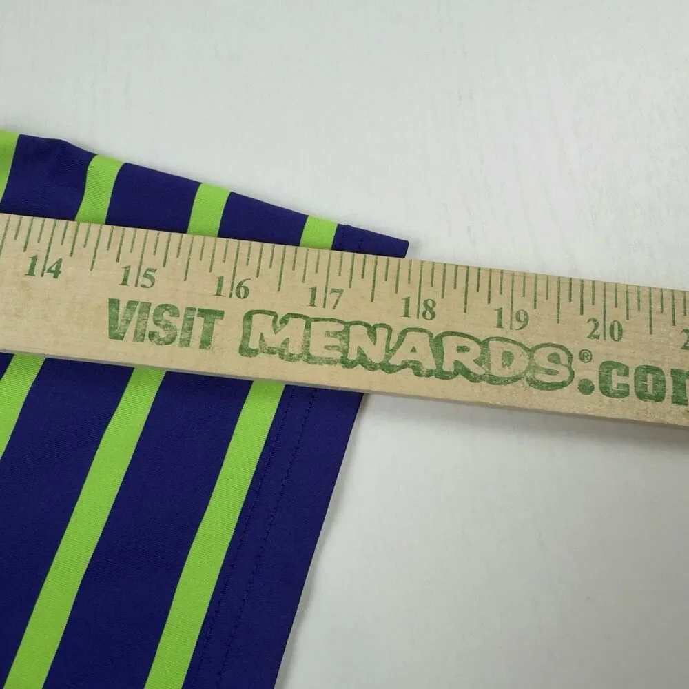 Ralph Lauren RLX White Columns Golf Club Mens L Neon Green Royal Blue Stretch